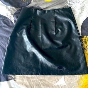 Express Croc Faux Leather Mini Skirt